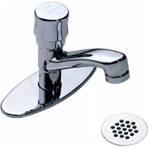 Symmons S 74 G Polished Chrome Scot Metering Faucet with Deck Plate To Accomodat