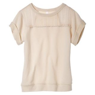 Xhilaration Juniors Short Sleeve Sweatshirt   White XLRG