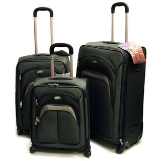 Travel King Green Lightweight 3 piece Spinner Luggage Set