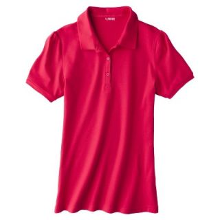 French Toast Girls School Uniform Short Sleeve Fitted Polo   Red L