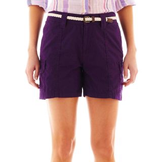 St. Johns Bay Utility Cargo Shorts, Purple, Womens