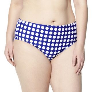 Womens Plus Size Bikini Swim Bottom   Cobalt Blue/White 20W