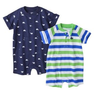 Just One YouMade by Carters Newborn Boys 2 Pack Romper Set   Blue/Green 24M