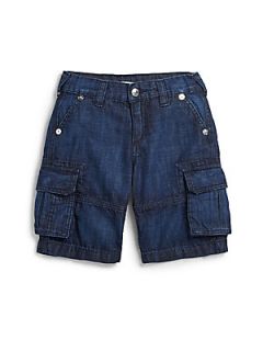 True Religion Toddlers & Little Boys Denim Cargo Shorts   Dark Blue