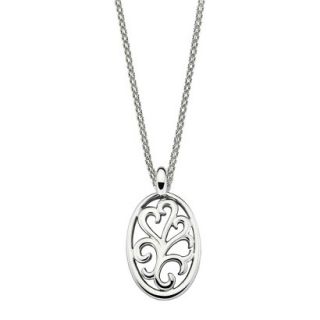 She Sterling Silver Open Scroll Pendant Necklace Silver