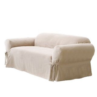 Sure Fit Soft Suede Loveseat Slipcover   Taupe