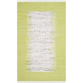 Safavieh Hand woven Montauk Ivory/ Teal Cotton Rug (8 X 10)