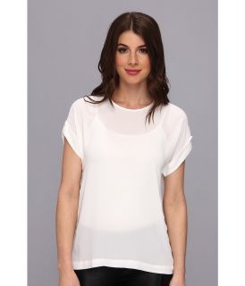BCBGMAXAZRIA Fifi Relaxed Top With Wide Sleeves Womens Blouse (White)