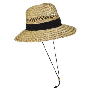 Mens Straw Hat With Black Band   M/L