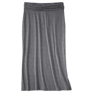 Merona Womens Plus Size Ruched Waist Knit Maxi Skirt   Gray 2