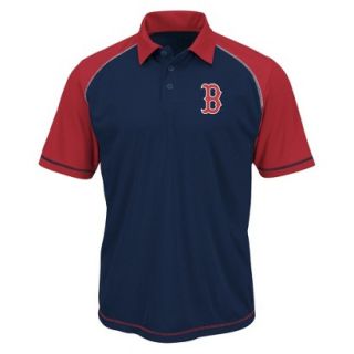 MLB Mens Boston Red Sox Synthetic Polo T Shirt   Navy/Red (S)