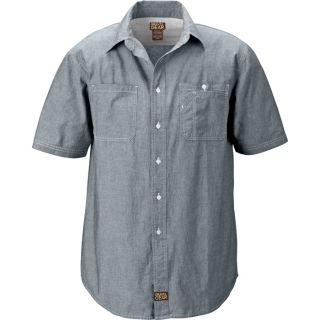 Gravel Gear Chambray Short Sleeve Work Shirt with Teflon   Blue, Medium