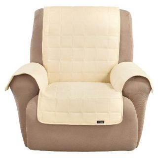 Sure Fit Quilted Suede Waterproof Furniture Friend Loveseat Cover   Cream