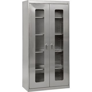 Sandusky Buddy Clearview Stainless Steel Storage Cabinet   36 Inch W x 18 Inch