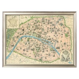 Art   Vintage Paris Map Framed Print