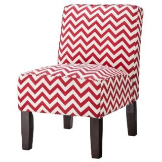 Skyline Armless Upholstered Chair Burke Armless Slipper Chair   Red Chevron