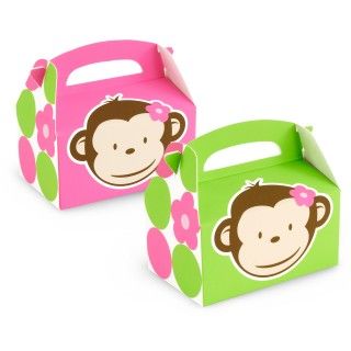 Pink Mod Monkey Empty Favor Boxes