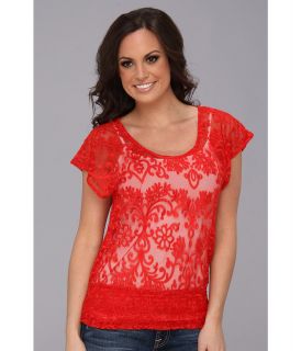Ariat Medallion Top Womens Short Sleeve Pullover (Red)