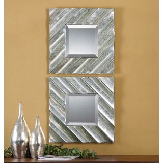 Jovan Silver Square Mirrors (set Of 2)