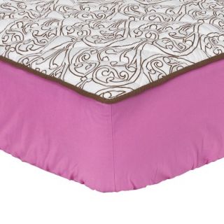 Pink/Chocolate Damask Changing Pad Cover