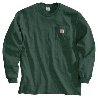 Carhartt Workwear Long Sleeve Pocket T Shirt   Hunter Green, X Large, Regular