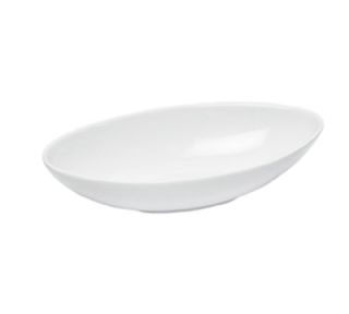 Cal Mil 24 oz Canoe Shaped Bowl   Porcelain, Bright White