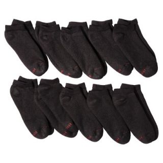 Hanes Premium Mens 10pk Low Cut Cushion Socks   Black
