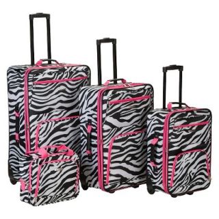 Rockland Fashion 4 pc. Expandable Luggage Set   Pink Zebra