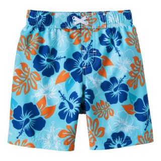 Circo Infant Toddler Boys Hawaiian Flower Swim Trunk   Pastel Blue 3T