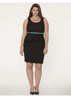 Lane Bryant Plus Size Textured peplum dress     Womens Size 20, Black