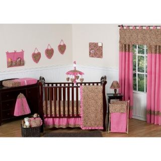 11pc Cheetah Crib Set   Pink
