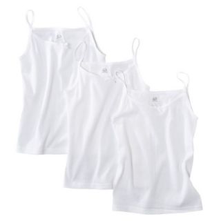 Fruit Of The Loom Girls 3 pack Cami Tanks   White XL