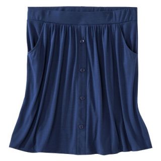 Merona Womens Plus Size Front Pocket Knit Skirt   Blue 2