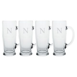 Personalized Monogram Craft Beer Mug Set of 4   N
