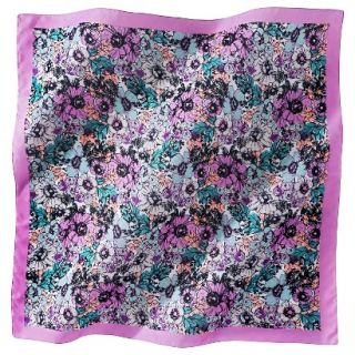 Floral Print Scarf with Pink Border   Pink