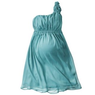 Merona Maternity One Shoulder Rosette Dress   Ocean Blue XL
