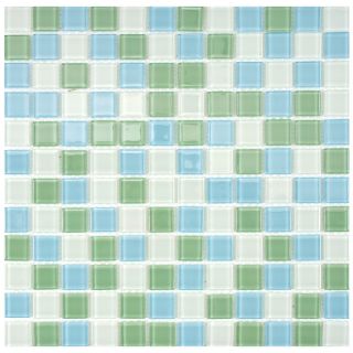 Somertile 12x12 in View Square 1 in Fresh Glass Mosaic Tile (case Of 20)