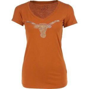 Texas Longhorns NCAA Womens Logo Sequin Vneck T Shirt