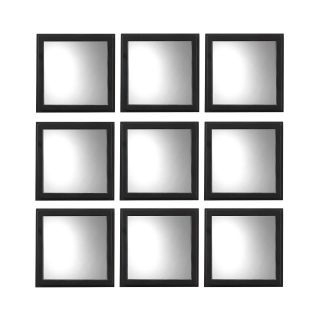 Set of 9 Square Black Wall Mirrors