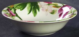 Gien Volupte Coupe Cereal Bowl, Fine China Dinnerware   Multicolor Flower Motif