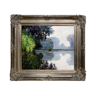 Morning on the Seine near Giverny Framed Canvas Wall Art