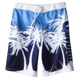 Mens 11 Corona Blue Palm Tree Boardshort   XL