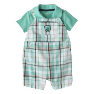 Just One YouMade by Carters Infant Boys Shortall Set   Turquoise/Cream 12M