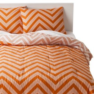 Room Essentials Dot Chevron Comforter Set   Deep Orange (King)