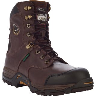 Georgia 8 Inch Diamond Trax Steel Toe Waterproof Work Boot   Brown, Size 11,