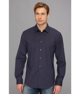 John Varvatos Star U.S.A. Luxe Turnback Placket Striped Shirt W451Q1L Mens Long Sleeve Button Up (Black)