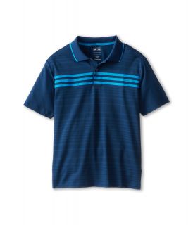 adidas Golf Kids Performance 3 Stripes Chest Polo Boys Short Sleeve Pullover (Blue)