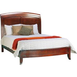 Domusindo Split Panel King size Wooden Sleigh Bed Cherry Size King