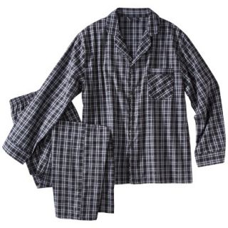 Hanes Premium Mens Woven Pajama Set   Black Plaid S