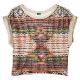 Xhilaration Juniors Tribal Printed Sweater   Orange S(3 5)